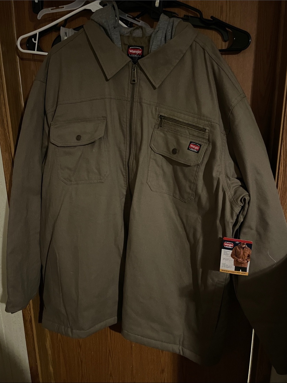 Wrangler Olive Green Military Field Jacket with Hood